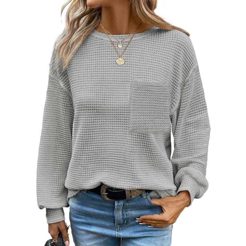 Liora | Cozy Oversized Long Sleeve Crewneck Blouse