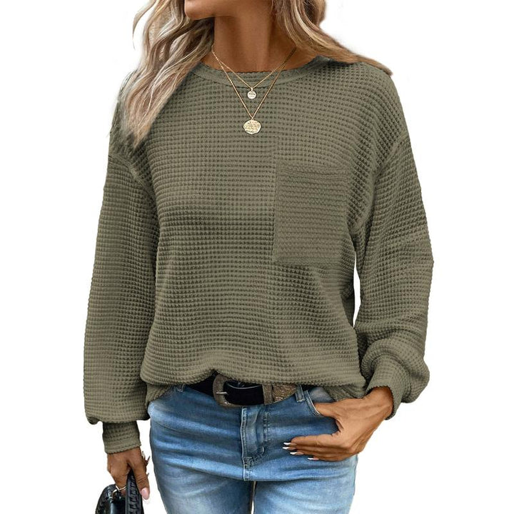Liora | Cozy Oversized Long Sleeve Crewneck Blouse