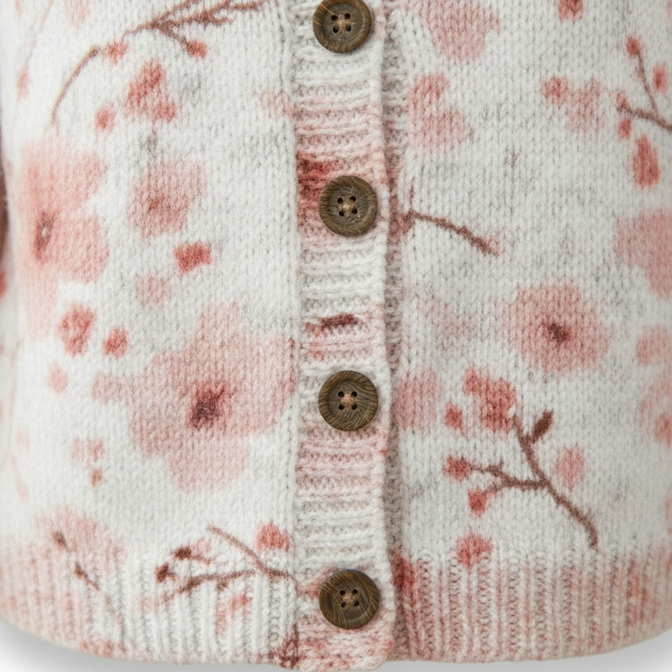 Selina | Pink Flowered-Print Cardigan
