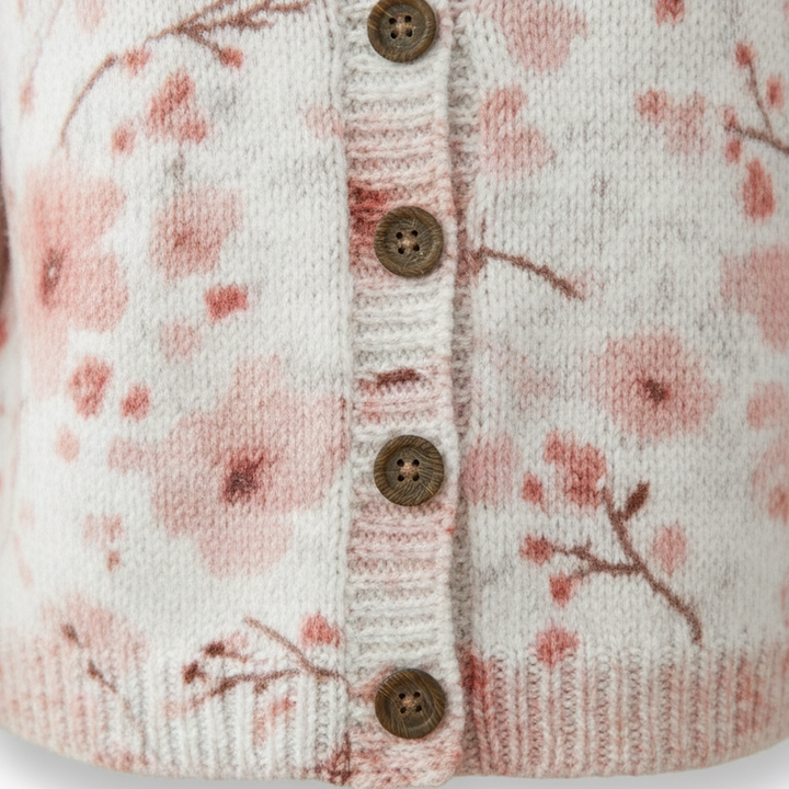 Selina | Pink Flowered-Print Cardigan