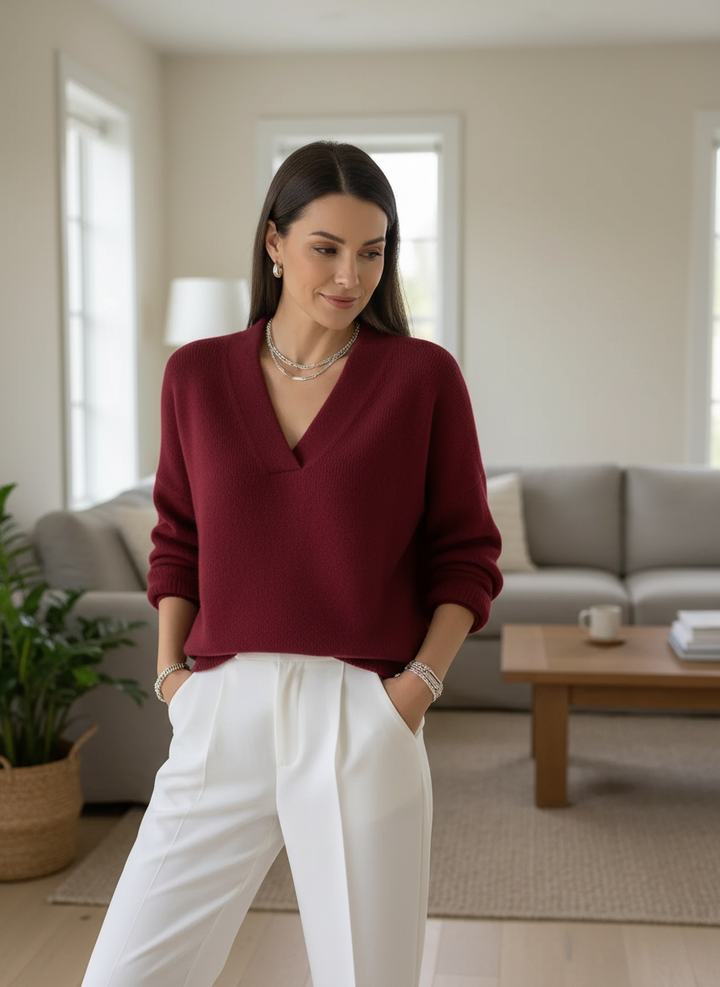 Faye | Relaxed V-Neck Sweater