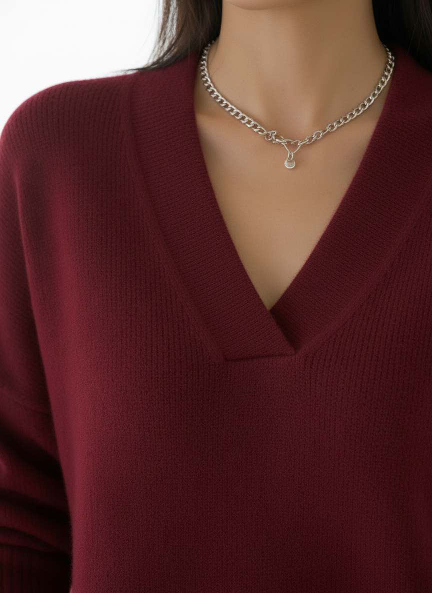 Faye | Relaxed V-Neck Sweater